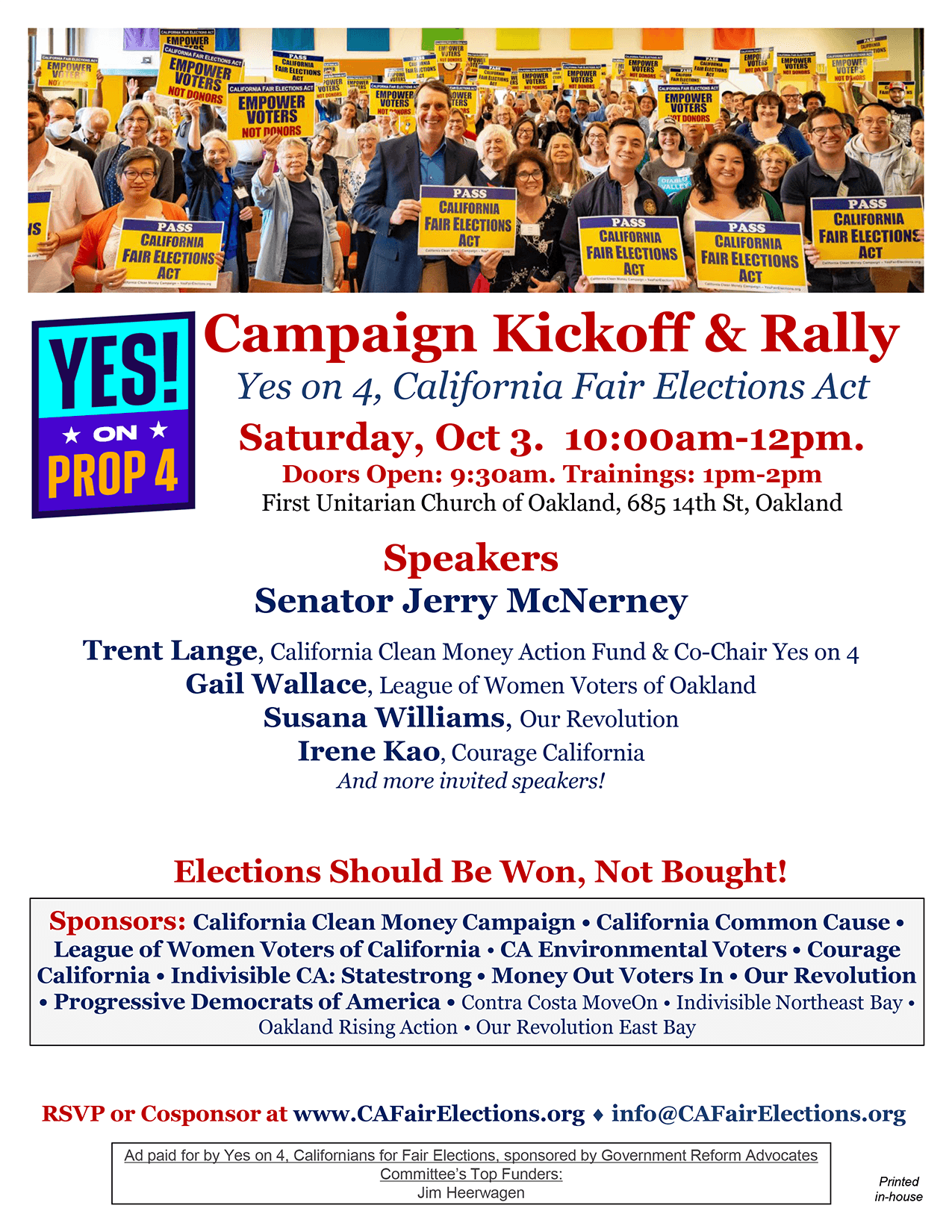 Prop 4 Kickoff - East Bay Area