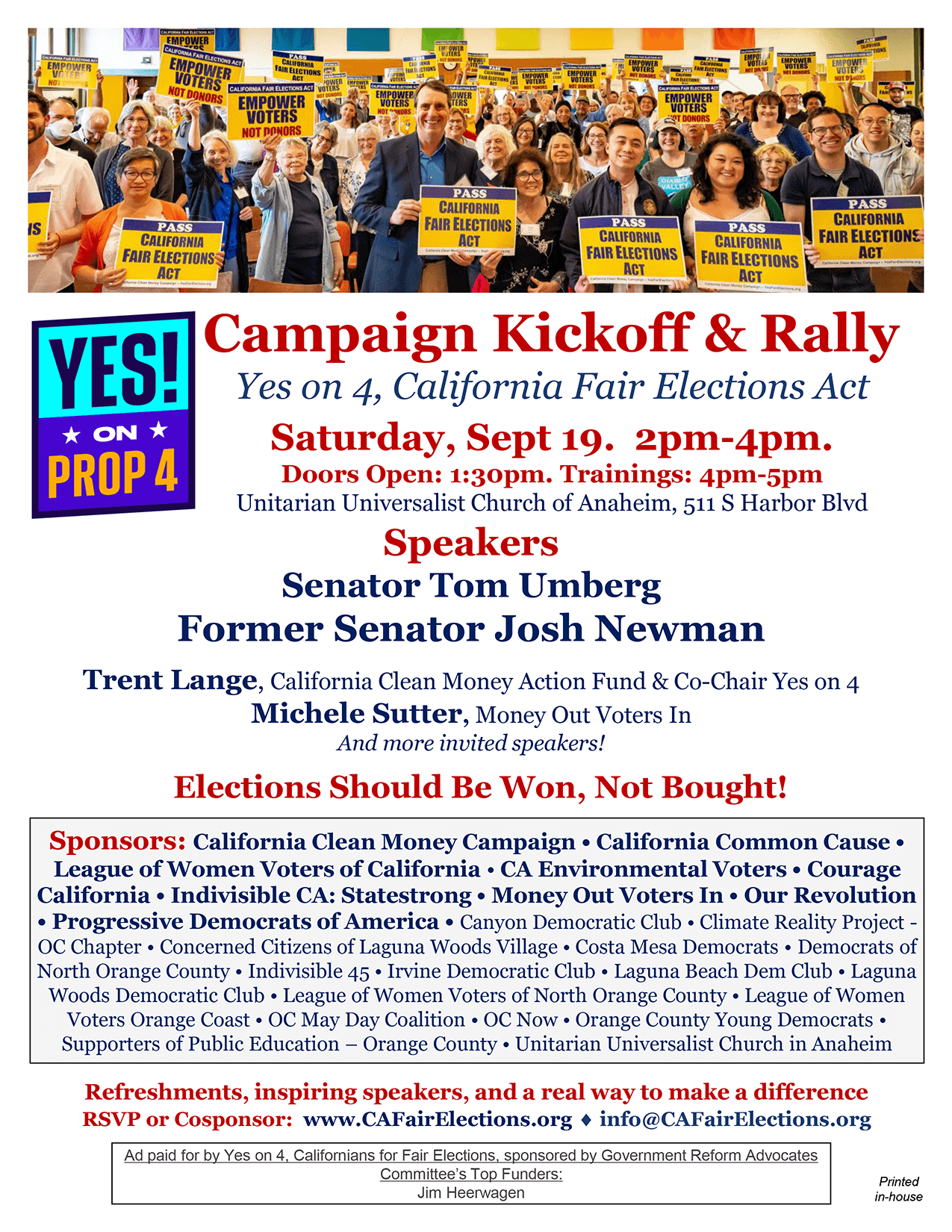 Prop 4 Kickoff - Orange County