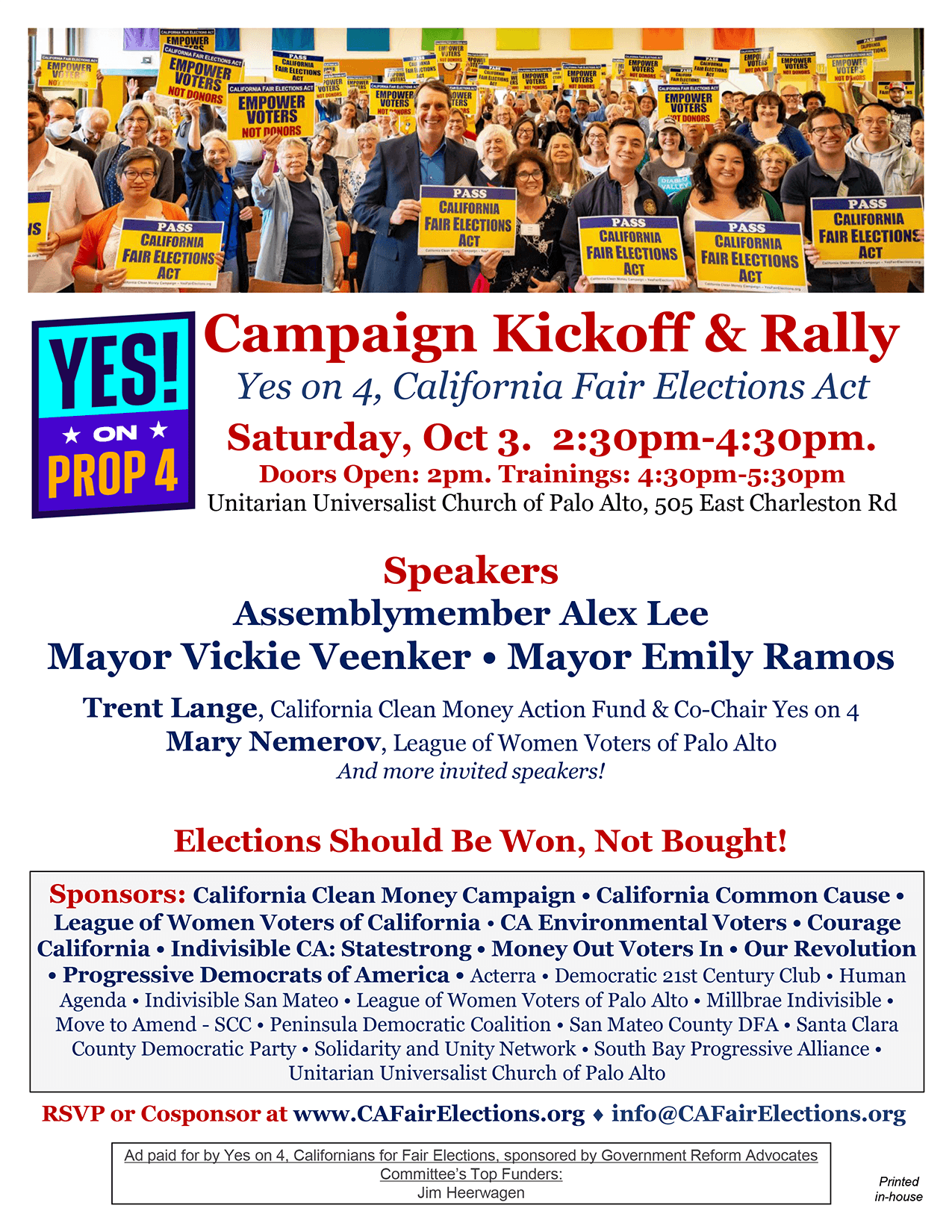 Prop 4 Kickoff - Peninsula/South Bay